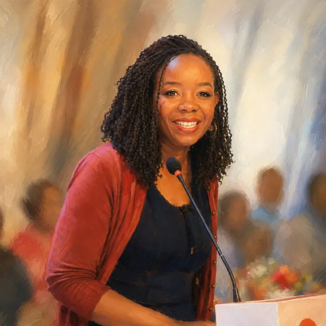 Painted portrait of Adelaide Odhiambo